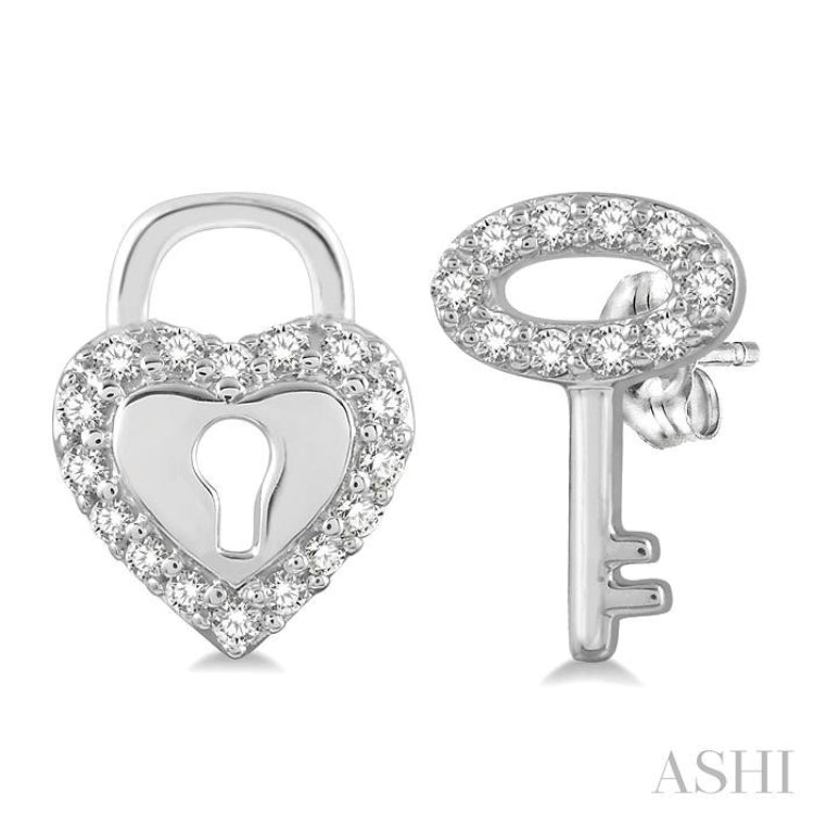 Key hot sale shaped earrings