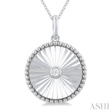 Silver Circle Medallion Diamond Pendant