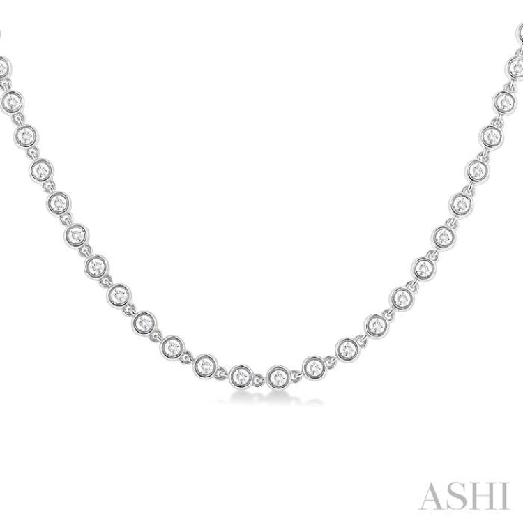 925 Italian Sterling Silver 5mm Tennis Necklace, Iced Out Round Cut CZ  Cubic Zirconia Rhodium Plated Link Chain, Giorgio Bergamo 24 - Walmart.com